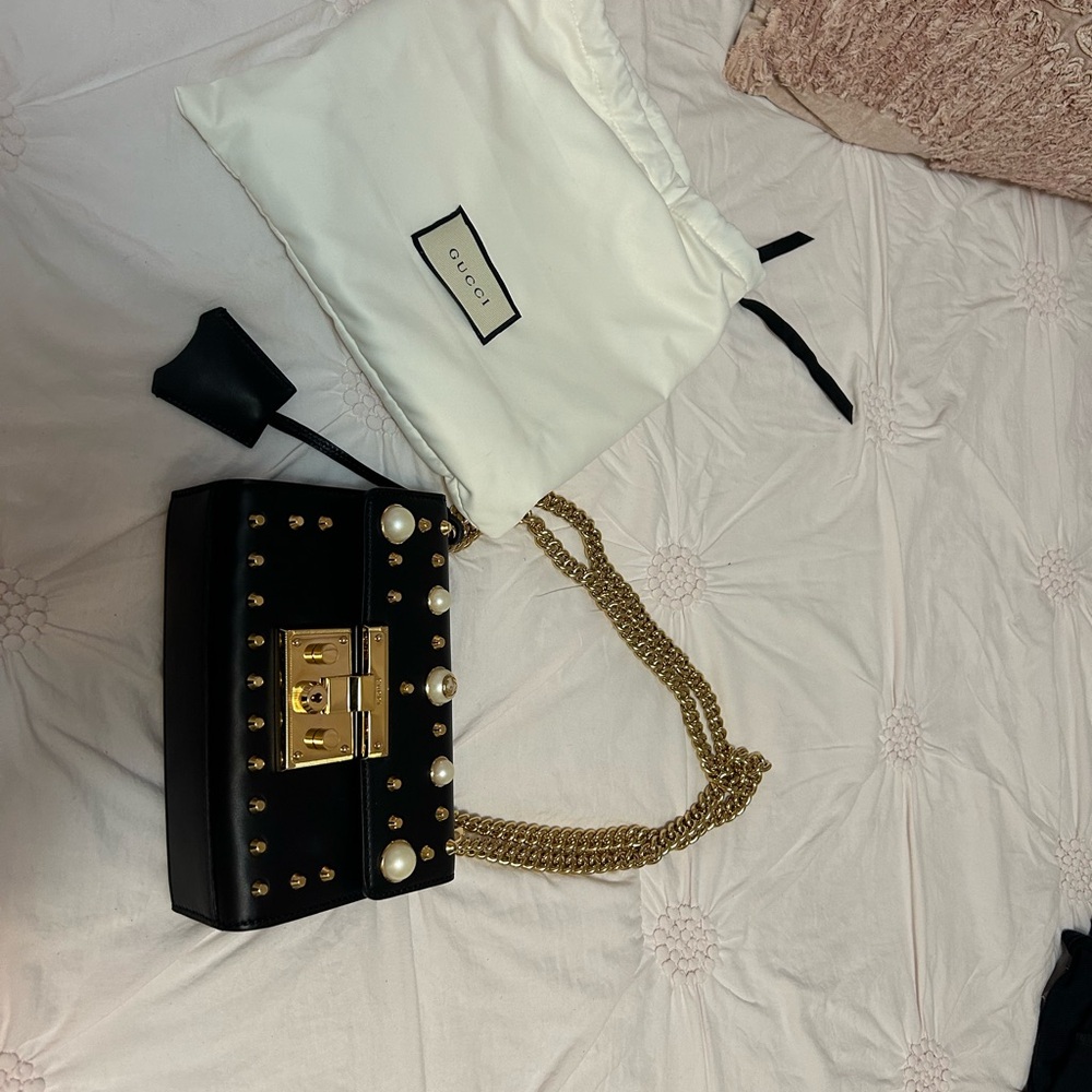 Gucci padlock bag with pearls